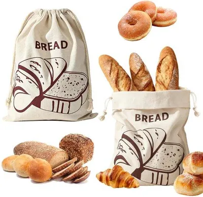 Produktbild von Unyqoos® Wiederverwendbarer Leinen-Brot- und Gemüsebeutel mit Zugkordel, 30 x 40 cm – plastikfrei, atmungsaktiv, lebensmittelsicher
