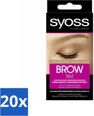 Productafbeelding van SYOSS – Wenkbrauwverf – Donkerblond – Wenkbrauwverf – Langhoudende kleur – Tot 10 toepassingen – Voordeelverpakking – 20 stuks