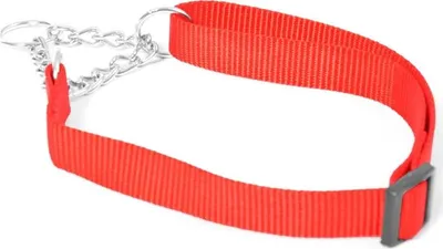 Obrázek produktu pro Obojek nylon polostah. Červená DUVO+ 1,5 x 30-40 cm