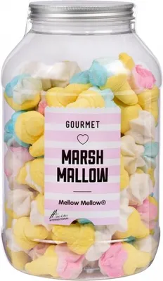 Zdjęcie produktu dla Rogaliki lodowe Mellow Mellow w puszce w stylu retro o smaku pianek marshmallow, 720 g
