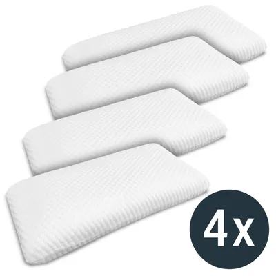 Zdjęcie produktu dla 4 x Poduszka ortopedyczna Sleezzz Diamond Visko, podparcie dla szyi, wymiary 40 x 80 cm