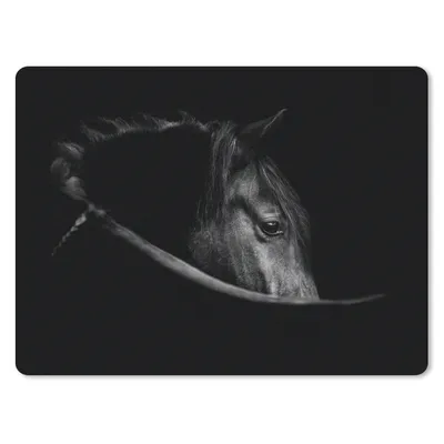 Produktbild von MuchoWow® Mauspad Mousepad Pferde - Porträt - Schwarz - Tiere 40x30 cm - Mousepads - Maus Mat - Pad - Mausunterlage - Anti Rutsch