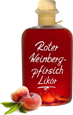 Produktbild von Roter Weinbergpfirsich Likör 1L saftig aromatisch & lecker! 18% Vol.