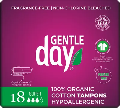 Produktbild von ECO-TAMPONS – SUPER, 18 Stück – GENTLE DAY