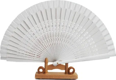 Produktbild von Holzfächer Handfächer Fächer Holz Dekofächer Hochzeit Weiss (03)