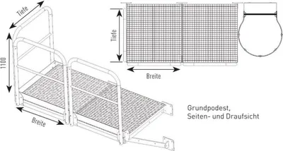 Produktbild von Iller Grundpodest für Steigleitern 800x860 mm