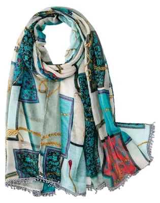 Produktbild von Schal Damen Oversize Deckenschal mit Fransen 180 x 90 cm Polyester