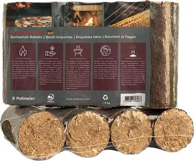 Produktbild von Buchenholzbriketts Pollmeier Premium 6kg x 4 Gebinde 24 kg Buchenholz JSM-Brennholz