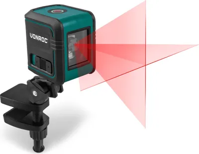Produktbild von Vonroc Kreuzlinienlaser 10 Meter rot - Laser Wasserwaage selbstnivellierend