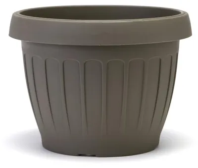 Image de Pot de fleurs Terra en plastique - Gris - D 30 cm - 9,5L