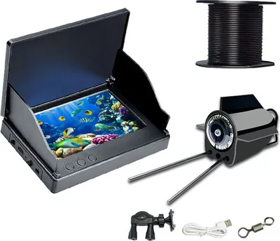 Produktbild von Unterwasser-Angelkamera, 4,3-Zoll-Bildschirm, Fischfinder mit Nachtsicht, 220-Grad-Weitwinkelansicht, IP68, wasserdicht, hohe Klarheit, Angelbetrachter für Seeboote und Kajaks