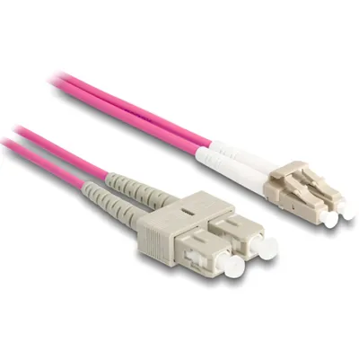 Produktbild von DeLOCK 2 m Glasfaser Netzwerkkabel für Netzwerkgerät, Schalter, Medienkonverter - Zweiter Anschluss: 1 x SC Duplex - LSZH - Violett