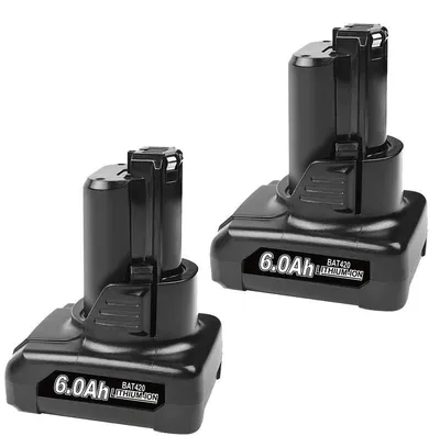 Produktbild von 12V Li-Ion Akku 6000mAh - Ersatzakku für Akkuwerkzeuge - 2er Pack 6,0Ah - kompatibel mit BAT420 BAT411 BAT412 BAT413 BAT414 - wiederaufladbarer Werkzeugakku