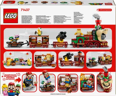 Zdjęcie produktu dla LEGO Super Mario Bowser i pociąg ekspresowy, Interaktywna Zabawka dla Dziecka, Kolejka do Zbudowania z 6 Figurkami w tym Hammer Bro i 2 Goomby, Prezent dla 9-latka, dla Chłopca i Dziewczynki, 71437