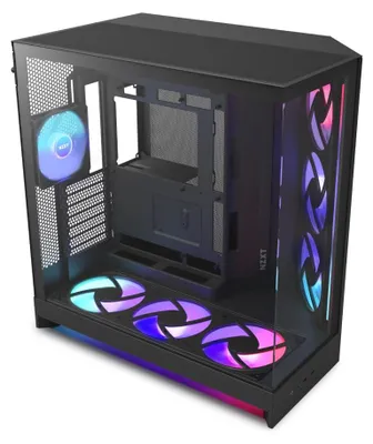 Image de NZXT H9 Flow RGB+ - Boîtier PC ATX à double compartiment - Noir