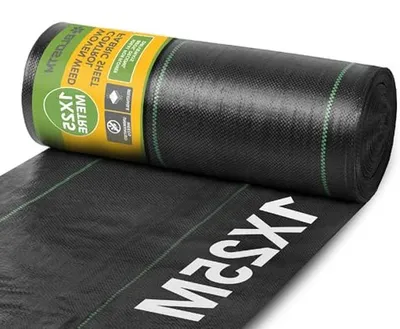 Productafbeelding van Onkruidmembraan - Tuinfolie Bodembedekking - Onkruid Vrij Houden - UV-gestabiliseerd Ademend - 1 x 25 meter - Zwart