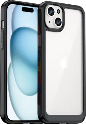 Produktbild von iPhone 15 Plus Hülle, Klar Rückseite Stoßfeste TPU Silikon Bumper Schutzhülle für iPhone 15 Plus Schwarz