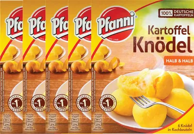 Produktbild von Pfanni Kartoffel Knödel halb und halb 6 Stück im Beutel 200g 5er Pack