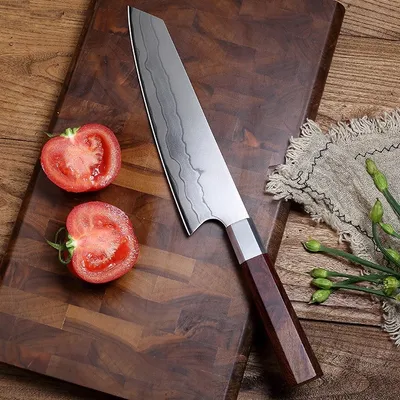 Obrázok produktu pre Damaškový kuchynský nôž KA-14042 - Hnedá KP14042