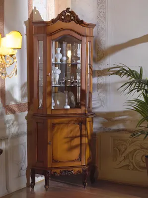 Obrázok produktu pre Rohová vitrína Vitrína Vitríny do obývačky Vitríny s dizajnom barokové