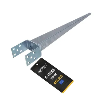 Produktbild von NAJDER Einschlagbodenhülse 0-120 mm / 700 mm Pfostenträger Einschlaghülse Bodenhülse Boden getrieben Feuerverzinkung Verzinkung (0-120 mm / 700 mm)