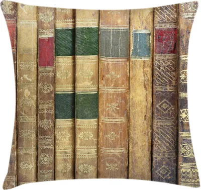 Immagine prodotto di ABAKUHAUS Libri Federa per cuscino, foto macro di grunge Romanzi antichi Antichità Pubblicazioni storiche Stampa, 60 x 60 cm, multicolore