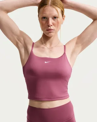 Produktbild von Nike One Gepolstertes, verstellbares Sport-BH-Tanktop Pink Smoke Pink Smoke M