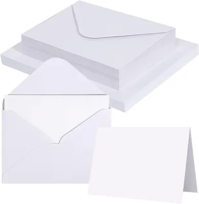 Produktbild von Weisse Briefumschläge und Faltkarten 60 Stück, Papier, für Bastelprojekte