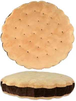 Produktbild von Schokokeks Kissen - Doppelkeks Keks Plüsch Dekokissen Sitzkissen Zierkissen 40 x 7 cm