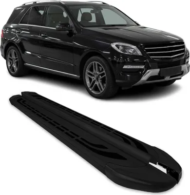 Image de Marchepieds Latéraux pour Mercedes Classe M W166 2011-2019 Aluminium Noir 2Pcs