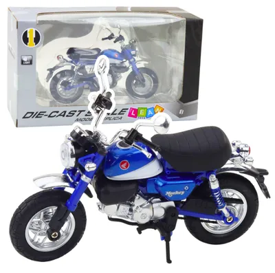 Zdjęcie produktu dla Motocykl Retro Klasyczne Metalowe Światła Niebieskie 1:12