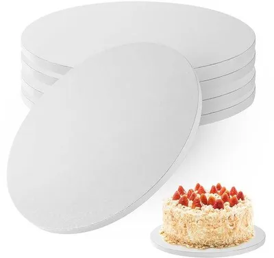 Produktbild von Runde Tortenunterlage - 5 Stück Ø15 cm - Tortenboden - Kartonene Tortenplatte - Tortenuntersteller - Tortenkarton - Tortenunterlage - Gebäckbord - Runde Tortenunterlage - Weißer Tortenboden - Dessertbord