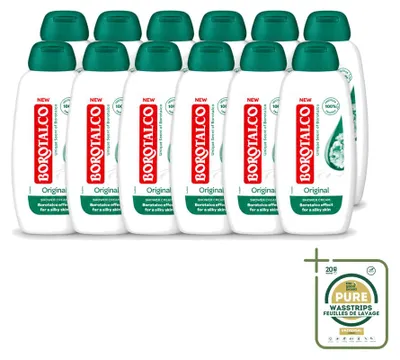 Immagine prodotto di 12 flaconi di Borotalco Original, gel doccia - 250 ml - confezione risparmio - 12 pezzi