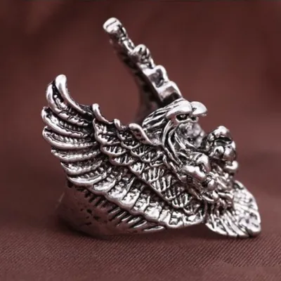 Produktbild von 3D Edelstahl Ring Adler Eagle Gr. 57 = 18,1 mm Silber