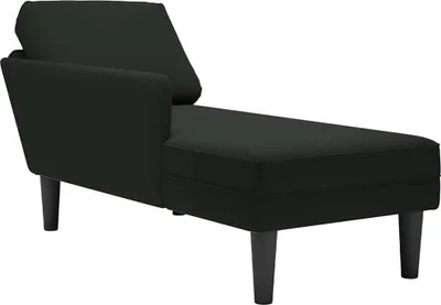 Produktbild von "im  " Chaiselongue mit Kissen und Rechter Armlehne Schwarz Samt - Recamieren CC17857