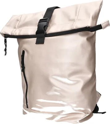 Produktbild von Rolltop Rucksack BKR-113 mit Metallic-Effekt, Beige, Kunstleder, 40x55x12 cm