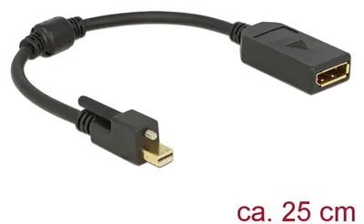 Produktbild von DeLOCK 62638, 0,25 m, Mini DisplayPort, DisplayPort, Männlich, Männlich, 3840 x 2160 Pixel