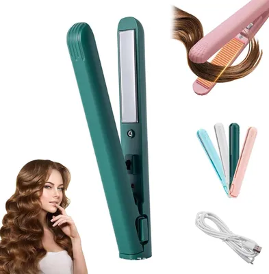Produktbild von Glätteisen mit doppeltem Verwendungszweck, kleine Locken,Mini-Lockenstab und Glätteisen, Lockenstab, tragbar,für kurze Haare und alle Arten von Haaren