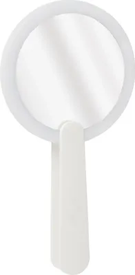 Obrázek produktu pro LED ruční zrcátko Cestovní kosmetické zrcátko s LED světlem Mini kosmetické zrcátko s otočnou skládací rukojetí bílé barvy