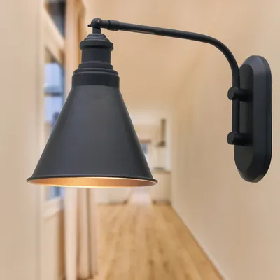 Produktbild von Wandleuchte Innen aus Metall Schwarz-Gold, Wandlampe Innen, Wanddeko Wohnzimmer, Wandlampe Badezimmer, Wandleuchte Schlafzimmer, Deko Wohnzimmer