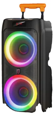 Image de Machine à karaoké, enceinte portable 24 pouces, technologie Bluetooth 5.3, batterie 5500 mAh, 2 microphones sans fil, éclairage LED RGB