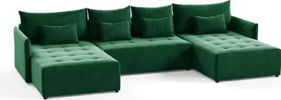 Produktbild von KEF Ecksofa Ben – U-Form – 365x80x180 cm – Liegefläche 140x350 cm – Mit Klappautomatik – Mit Schlaffunktion – Wellenfederung - Kronos 19