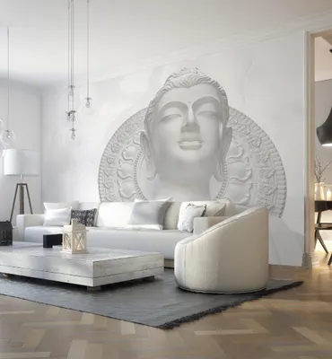 Produktbild von Fototapete Buddha Kopf hell, Material:Superior Vlies 350 g/qm, Größe Tapete:520 x 300cm