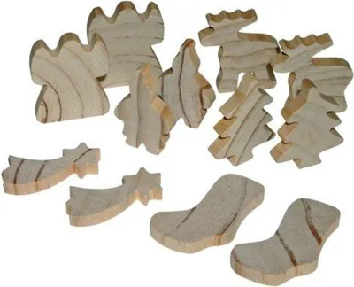 Produktbild von EDUPLAY 210-053 Holzfiguren Weihnachten, natur, 12-teilig (1 Set)