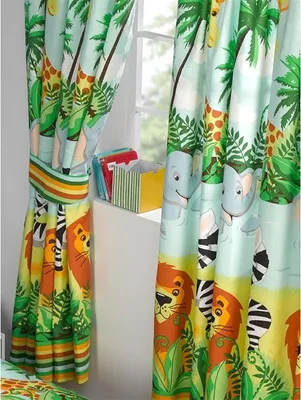 Produktbild von Vorhänge "Jungle-Tastic", Gepolstert 2er-Pack AG2879 (138 cm x 168 cm) (Bunt)