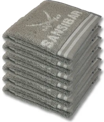 Produktbild von Sansibar Sylt Gästehandtuch 6er Set, Frottier-Serie "Doubleface“, 30x50 cm, silber/weiß