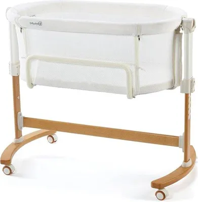 Produktbild von Beige Co-Sleeper mit Matratze, Bettanleitung, Babybett