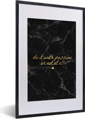 Produktbild von MuchoWow® Gerahmtes Poster Zitate - Sprichwörter - Gold - Marmor 40x60 cm - Poster mit Schwarzem Bilderrahmen Wandposter Rahmen Foto Bilder - Poster in Rahmen