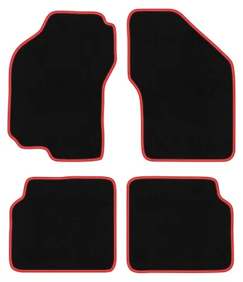 Image de Tapis de sol en moquette pour Fiat Bravo 1995-2001 (à hayon) – jeu 4 pièces, noir/rouge, sur mesure – Wielganizator CARLUX