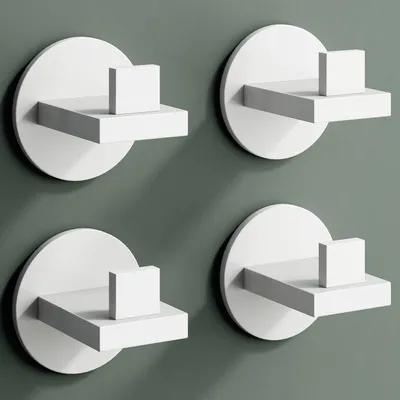 Produktbild von Mai & Mai Kleiderhaken 4 Stück Wandgarderobe Wandhaken aus Edelstahl Garderobenleiste Garderobenhaken 6cm Matt weiß Stalo-08